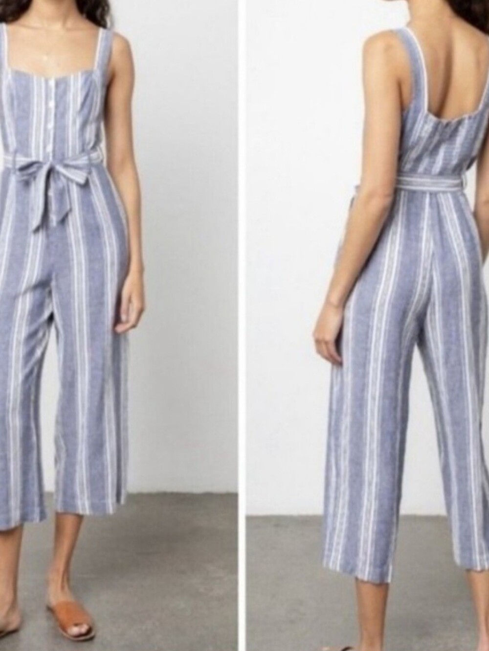 Rails Kyra Striped Wide Leg Linen Blend Jumpsuit in size XS New with Tag